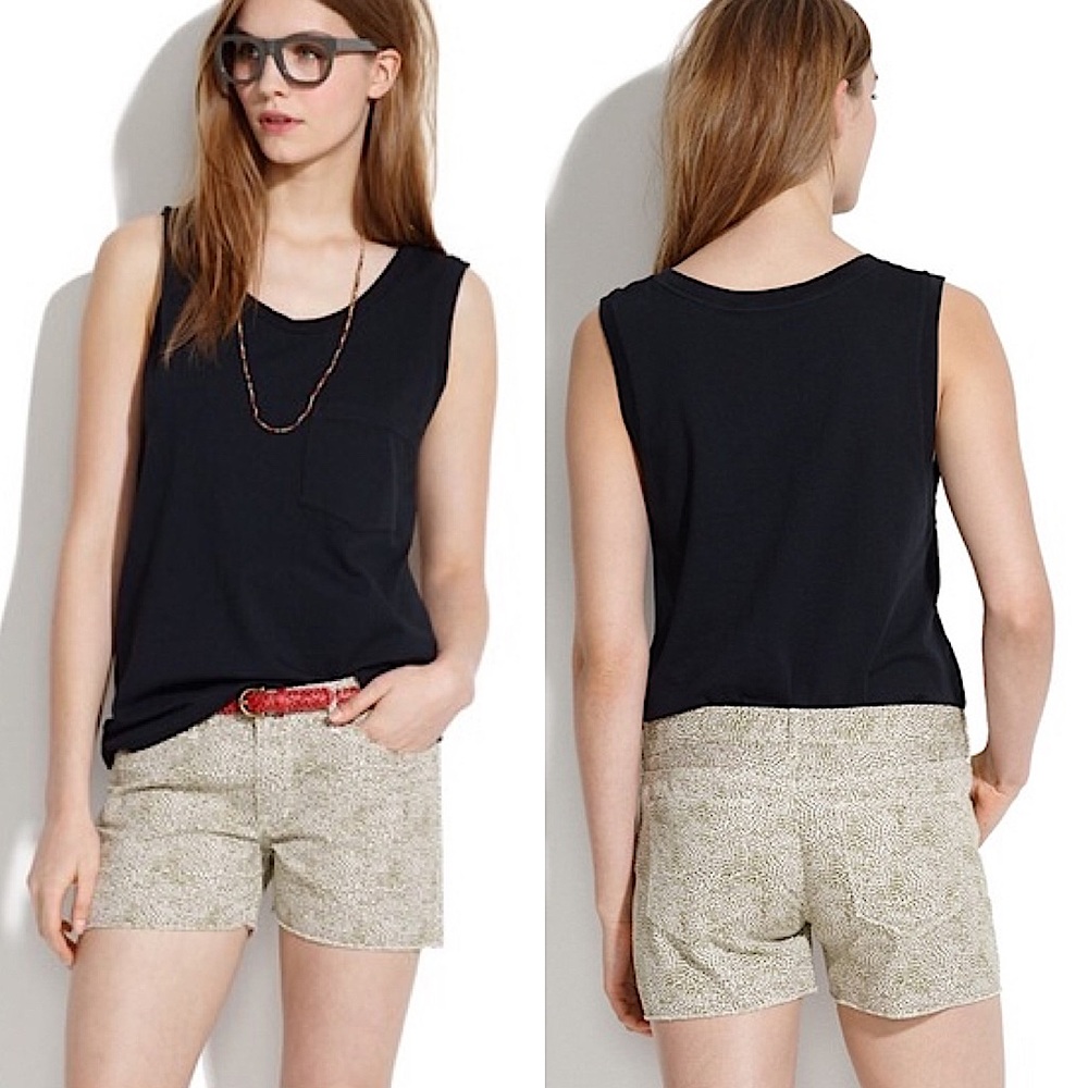 Madewell Safari Dot Shorts with Raw Hem